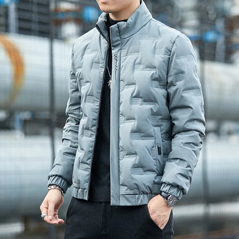 Down Jacket Men's Light and Thin Short Style Plus Bulky Size Fashionable Handsome Winter 2025 New Coat Boy Korean Version Warm