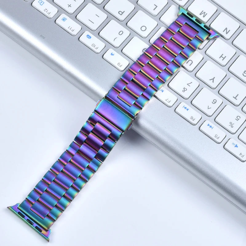 Pasek ze stali nierdzewnej do Apple Watch S10/11 42MM 46MM metalowa bransoleta do iWatch 5 6 SE 7 8 9 41MM 45 44mm 40 49MM Ultra
