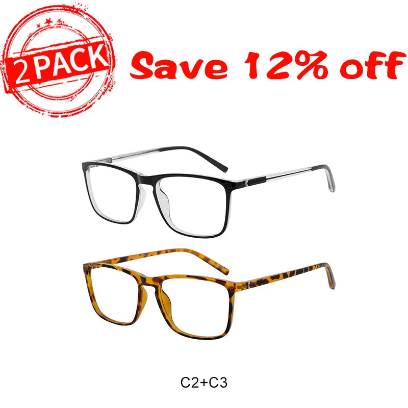 Blue Light Blocking Reading Glasses Men Transparent Computer Eyeglasses Reading Magnifying Eyewear Presbyopic Diopters +1.0 +2.5