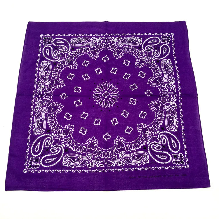 New Fashion Hip Hop 100% Cotton Bandana Square Scarf 55cm*55cm Black Red Paisley Headband Printed for Women/Men/Boys/Girls