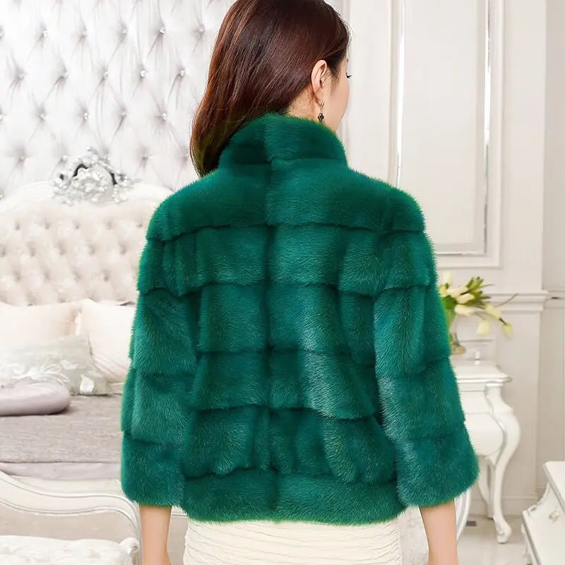 Genuine Mink Fur Coat for Women, 100% Natural, Luxury, Real Mink Fur, Ladies Jackets, Oversize, Winter, New Arrival, 2021