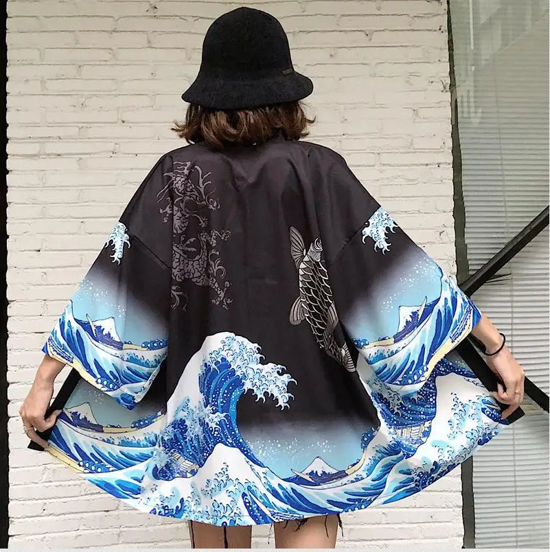 Womens Tops and Blouses 2020 Harajuku Kawaii Shirt Japanese Streetwear Outfit Kimono Cardigan Female Yukata Blouse Women  AA001