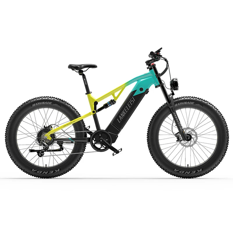 Bicicleta eléctrica de montaña Lankeleisi RV800 Plus Fat Bike, 48V 750W, 26 pulgadas, neumático ancho, suspensión completa MTB