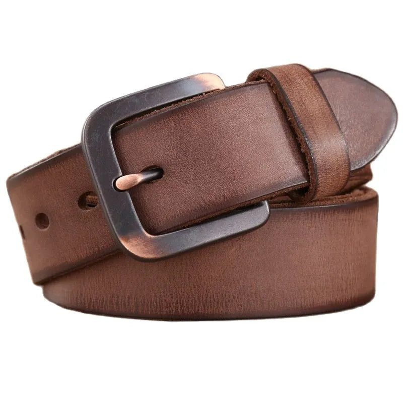 Vintage Belts for Mens Luxury 100% Real High Quality Full Grain Genuine Leather 2020 Jeans Cowboy Casual 3.8 Cm Gray 125cm 130