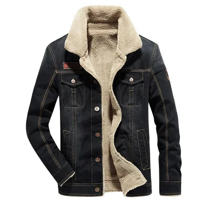 M-6XL Herrjacka och rockar märkeskläder denimjacka mode herr jeansjacka tjock varm vinterjacka ytterplagg cowboy YF055
