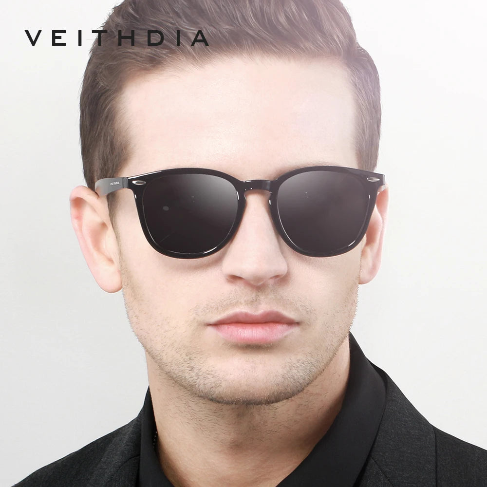 Okulary przeciwsłoneczne marki VEITHDIA unisex, aluminiowe z oprawkami TR90, fotochromowe, lustrzane, w stylu vintage, dla kobiet i mężczyzn 6116