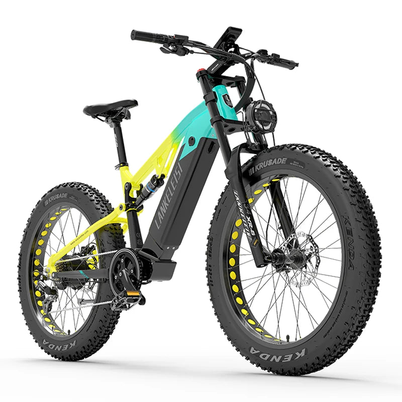 Bicicleta eléctrica de montaña Lankeleisi RV800 Plus Fat Bike, 48V 750W, 26 pulgadas, neumático ancho, suspensión completa MTB