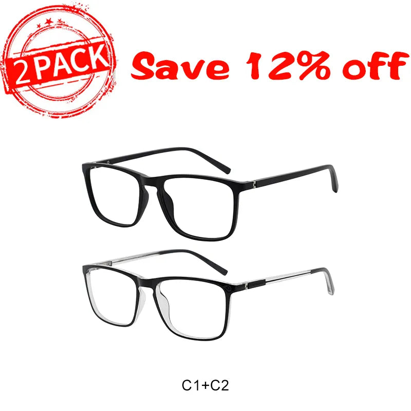 Blue Light Blocking Reading Glasses Men Transparent Computer Eyeglasses Reading Magnifying Eyewear Presbyopic Diopters +1.0 +2.5