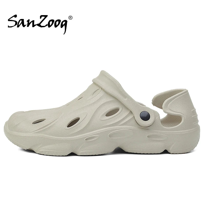 Men's Clogs Slip on Hollow Out Water Shoes Casual Garden Beach Walking Sandals Non-Slip Quick Dry EVA Hole Shoes