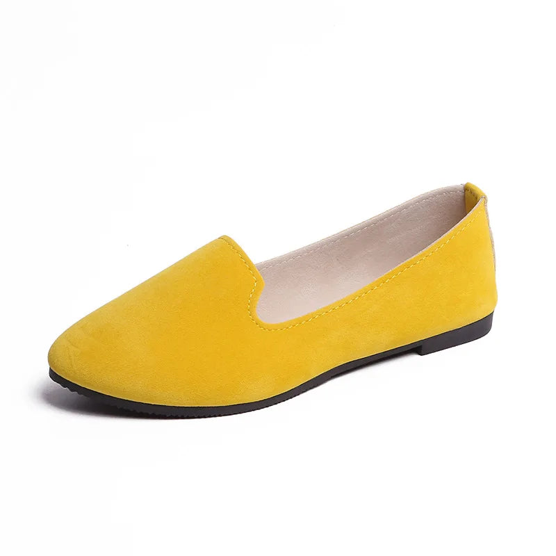 2025 Spring and Autumn Casual Women's Shoes Women's Flat Shoes Women in Candy-Colored Suede Work Shoes WSH2216