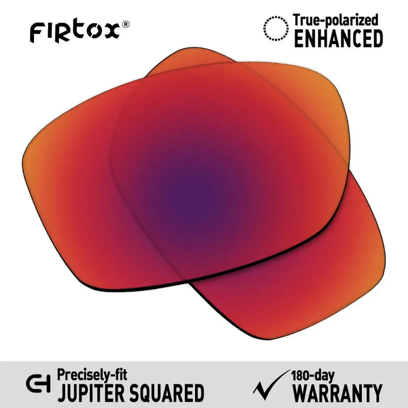 Firtox True UV400 polariserade ersättningslinser för Oakley Jupiter Squared OO9135 solglasögon (endast kompatibel lins) - Flera
