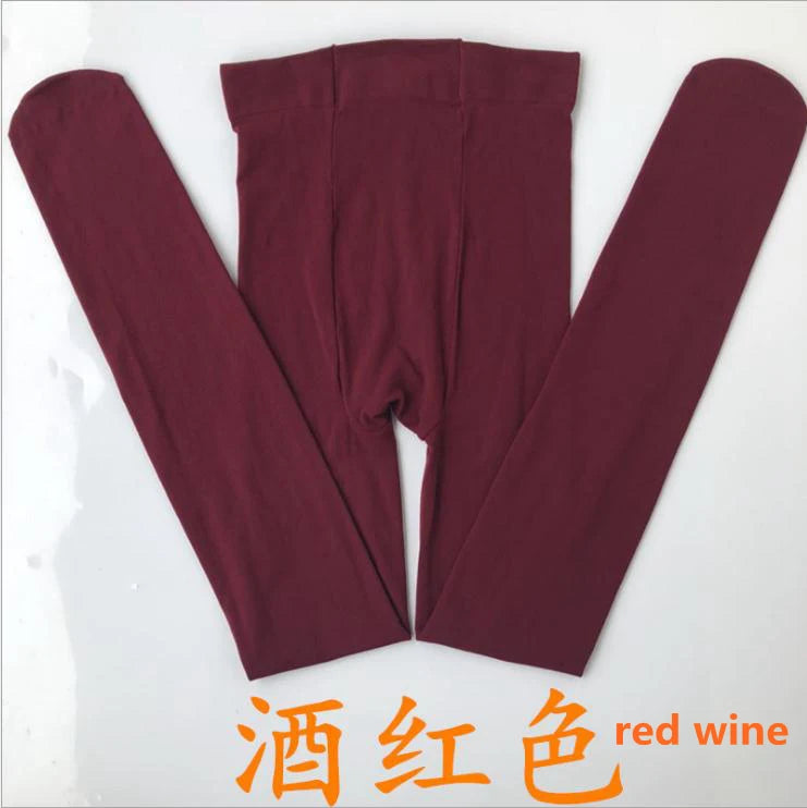 Women 80D Velvet Multi Colored Girls Stockings Anti-Hook Footless Tights Stocking Dance Pantyhose Female Winter