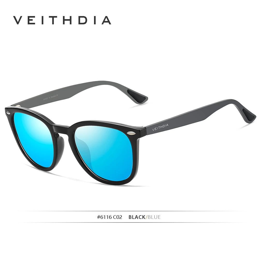 Okulary przeciwsłoneczne marki VEITHDIA unisex, aluminiowe z oprawkami TR90, fotochromowe, lustrzane, w stylu vintage, dla kobiet i mężczyzn 6116