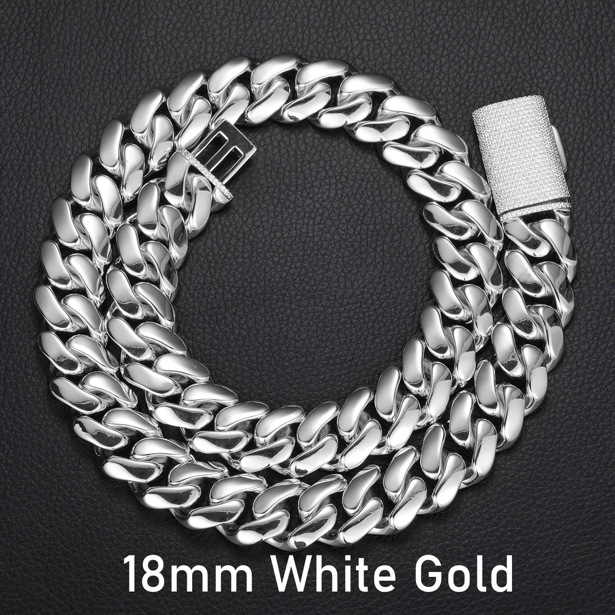 Collar de cadena cubana Miami de lujo estilo hip hop, eslabones de 10mm-22mm de plata de ley 925 maciza con diamantes de moissanita tipo "iced out" y cierre de hebilla