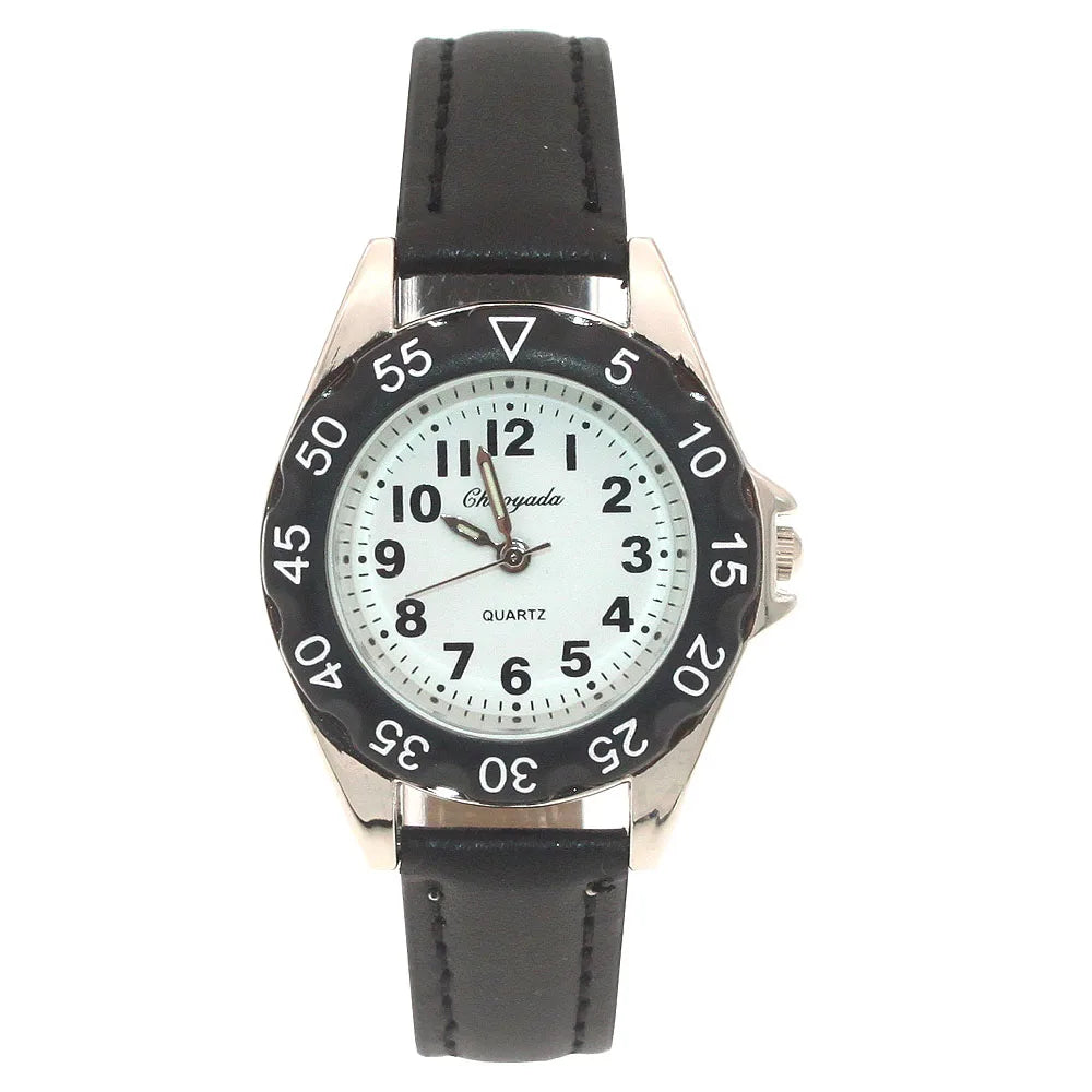 Reloj de pulsera de cuero con diseño de unicornio para niños y niñas, reloj informal de moda para aprender la hora