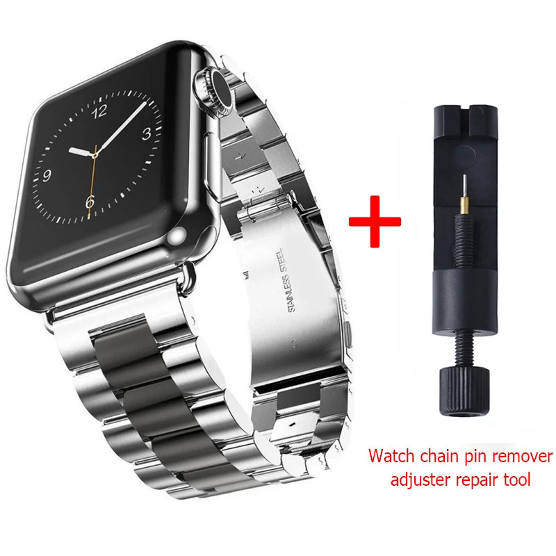 Pasek ze stali nierdzewnej do Apple Watch S10/11 42MM 46MM metalowa bransoleta do iWatch 5 6 SE 7 8 9 41MM 45 44mm 40 49MM Ultra