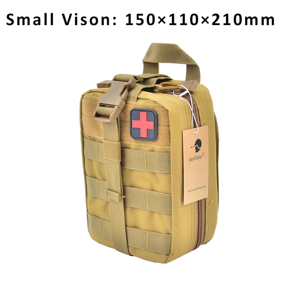 Bolsa de primeros auxilios TACTIFANS, parche, sistema Molle, gancho y bucle, kit médico táctico anfibio, EMT, emergencia, EDC, botiquín de supervivencia IFAK de desprendimiento rápido