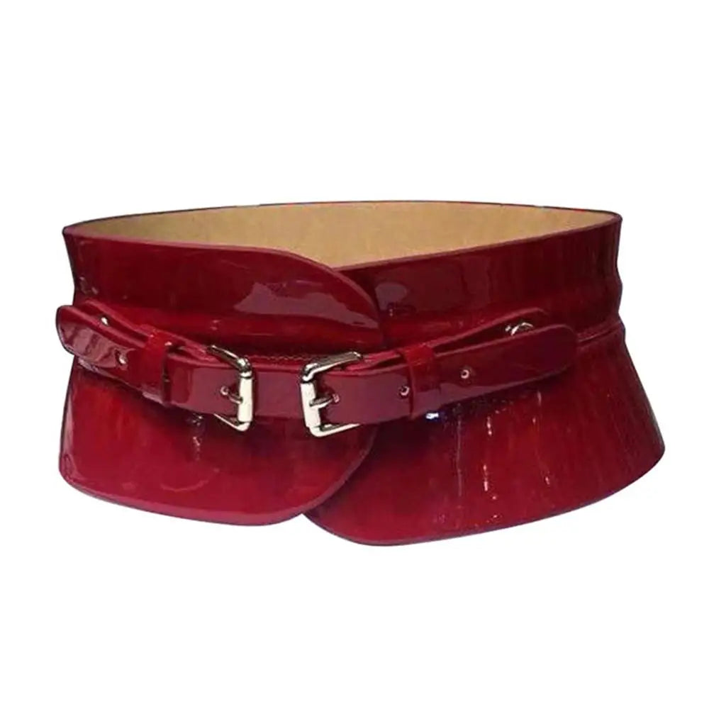 Damen Design Lässiger Retro-Mantel Dekorativer schwarzer Ledergürtel für Damen Modischer Taillengürtel FCO222