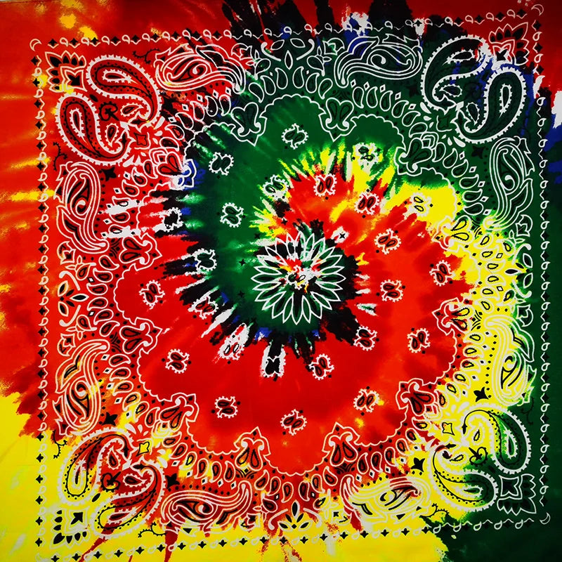 New Fashion Hip Hop 100% Cotton Bandana Square Scarf 55cm*55cm Black Red Paisley Headband Printed for Women/Men/Boys/Girls
