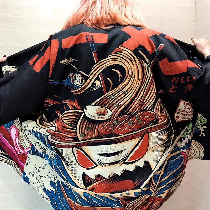 Damskie topy i bluzki 2020 Harajuku Kawaii koszula japoński streetwear strój kimono kardigan damska bluzka yukata AA001