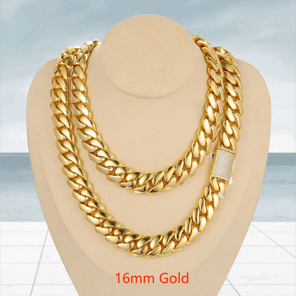 Collar de cadena cubana Miami de lujo estilo hip hop, eslabones de 10mm-22mm de plata de ley 925 maciza con diamantes de moissanita tipo "iced out" y cierre de hebilla