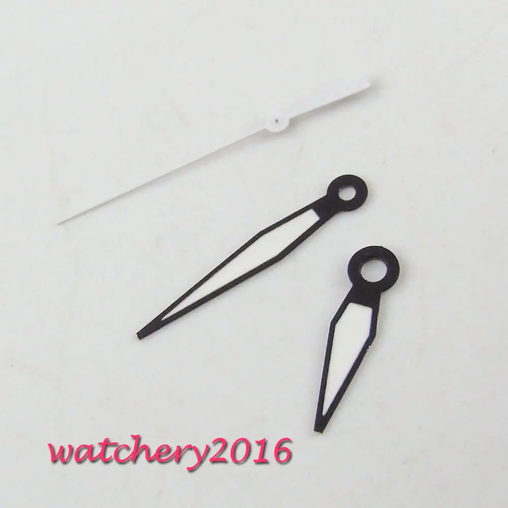 Nuevas agujas de reloj blancas con borde negro y luminiscencia verde para movimientos Mingzhu 2813 3804 y Miyota 8215 8205, piezas y herramientas para relojes de hombre