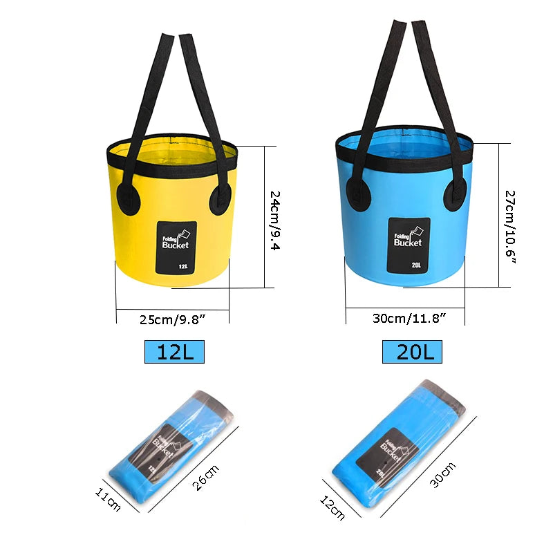 12L 20L Folding Foldable Collapsible Sink Washbasin Bucket Wash Basin Camping Water Pot Bag Container Car Fishing Hiking