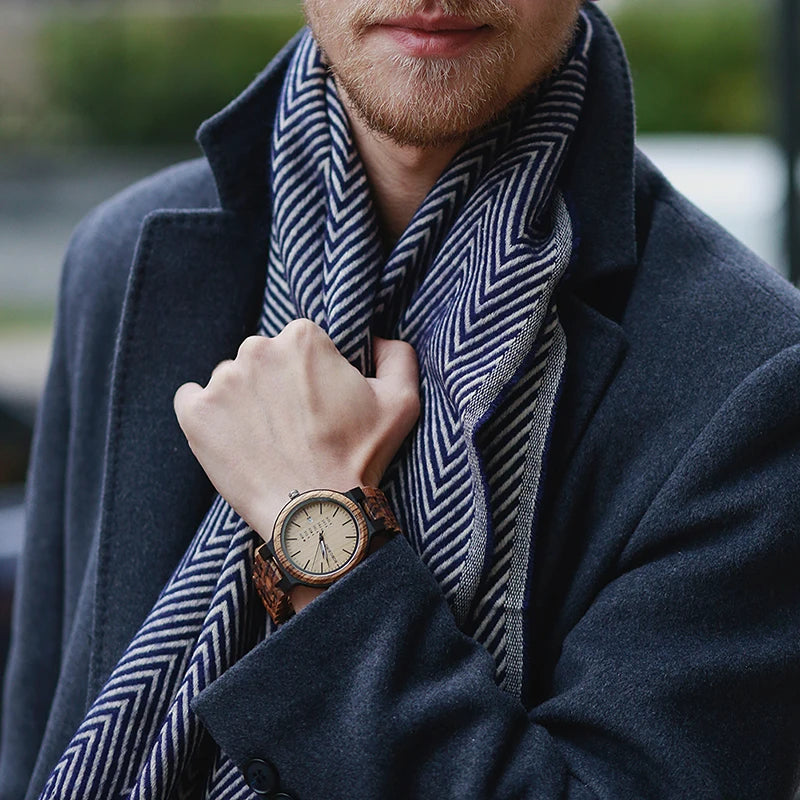BOBO BIRD Wooden Men Watch Fashion Business Week and Date Display Quartz Timepiece Customize Logo Great Gift Relogio Masculino