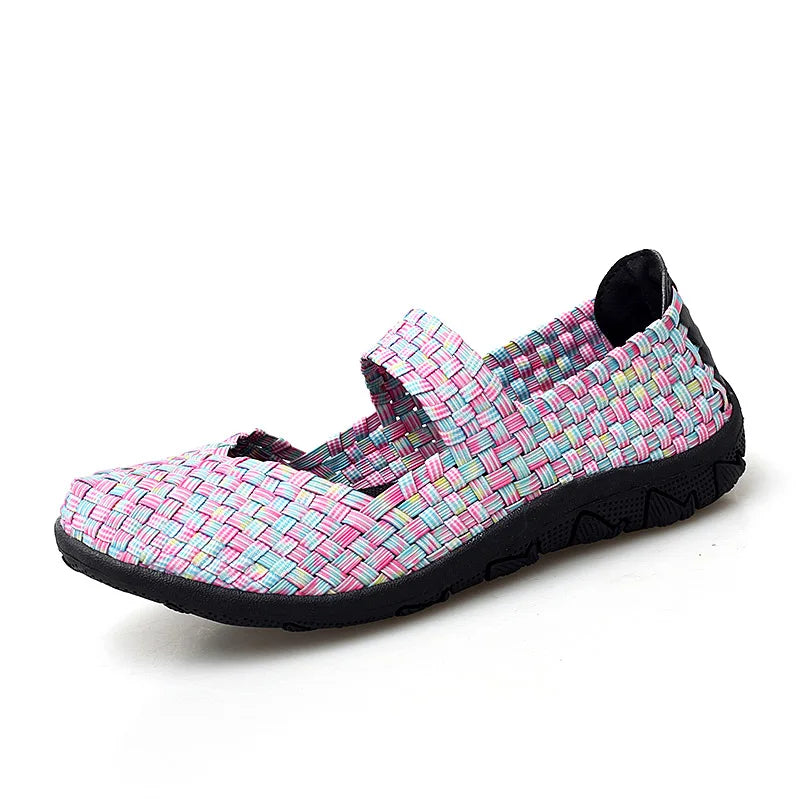 Womens Flats Shoes Slip on Fashion Woven Sneakers Casual Breathable Summer Tenis ComfortWomen Walk Shoes Female Zapatos De Mujer