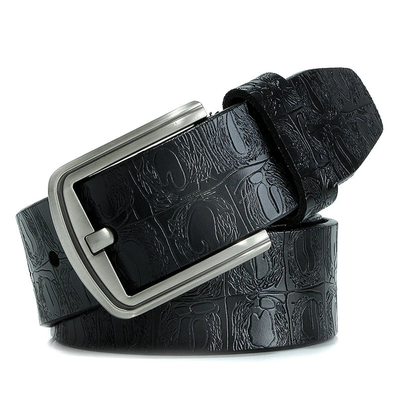 New Product Brand Luxury Design Pin Buckle Genuine Leather Cowhide Belt Jeans Belts for Men Business Cowboy Belts Hot Sale