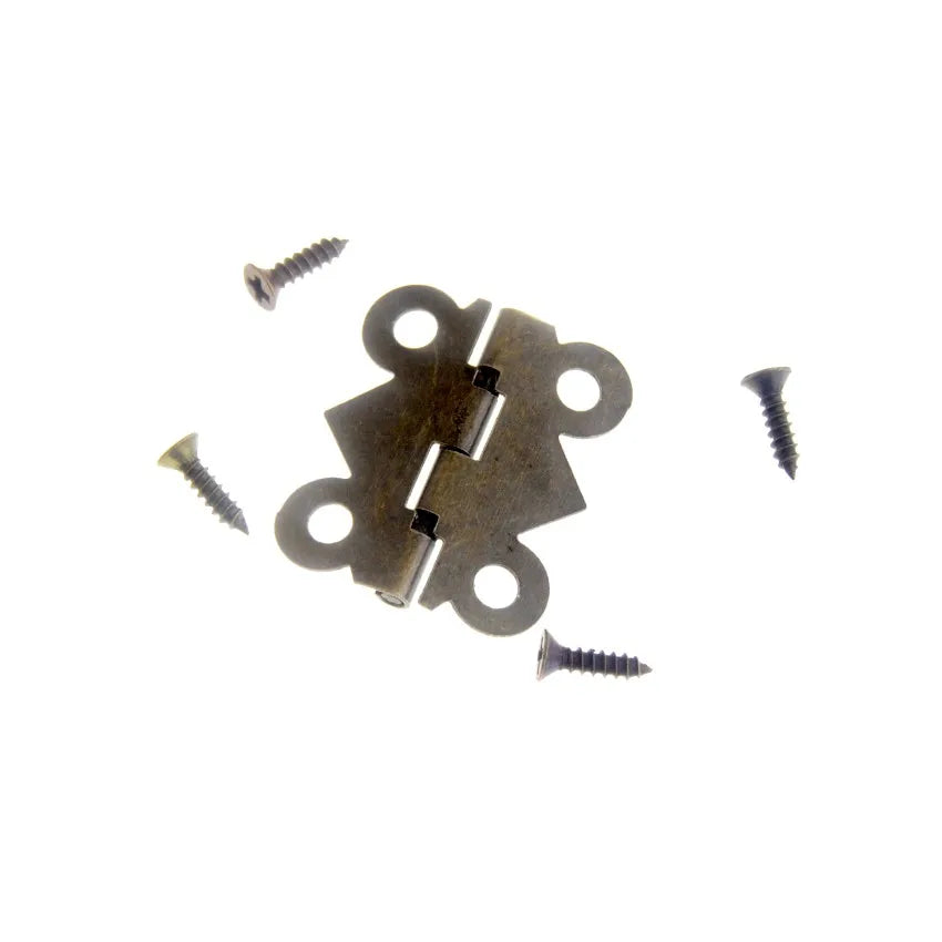 10Set Gold/Silver/Bronze Door Hinges Cabinet Drawer Jewellery Box Decorate Hinge for Furniture Hardware