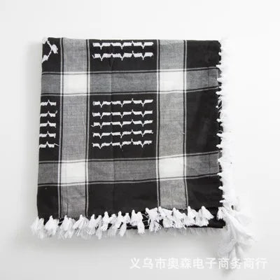 100%Cotton Thicker Arab Scarves Men Winter Keffiyeh Windproof Scarf Muslim Hijab Shemagh Tactical Desert Square Wargame