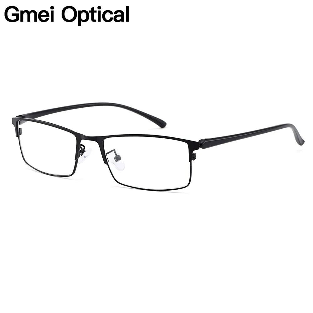 Gmei Optical Men Titanium Alloy Eyeglasses Frame for Men Eyewear Flexible Temple Legs IP Electroplating Alloy Material Y2529