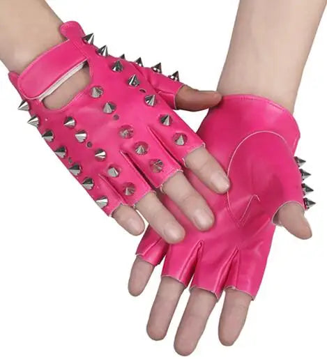 Guante de piel sintética con remaches punk para niños, guante con remaches para baile, rock and roll y jazz, modelo R388