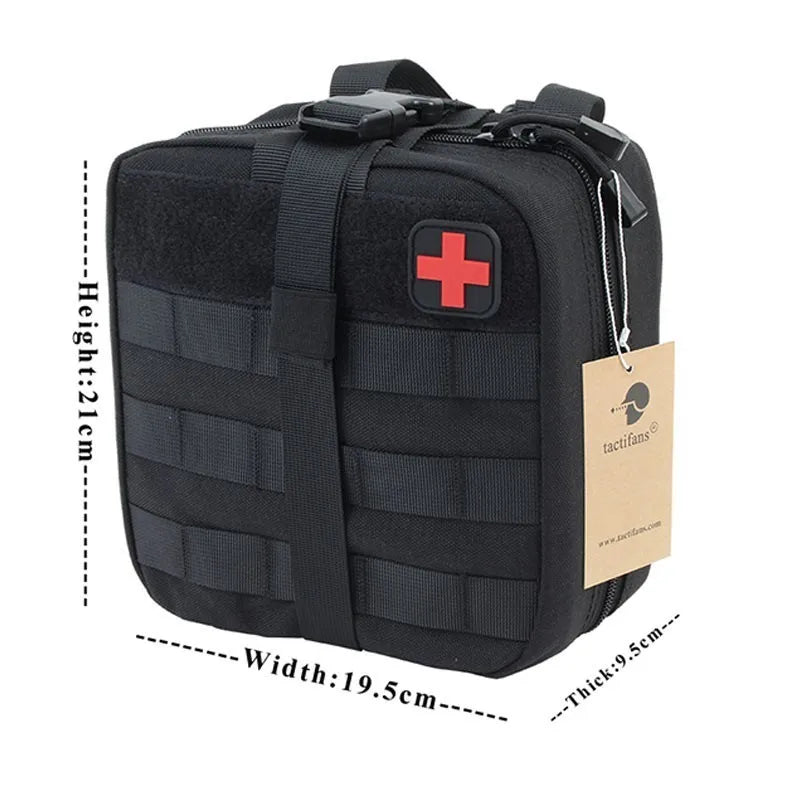TACTIFANS First Aid Pouch Patch Bag Molle Hook and Loop Amphibious Tactical Medical Kit EMT Emergency EDC Rip-Away Survival IFAK