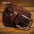 3.8CM Mens Cowskin Belts Luxury Full Grain Cowhide Genuine Leather Belt Pin Buckle Strap for Jeans Ceintures Cintos