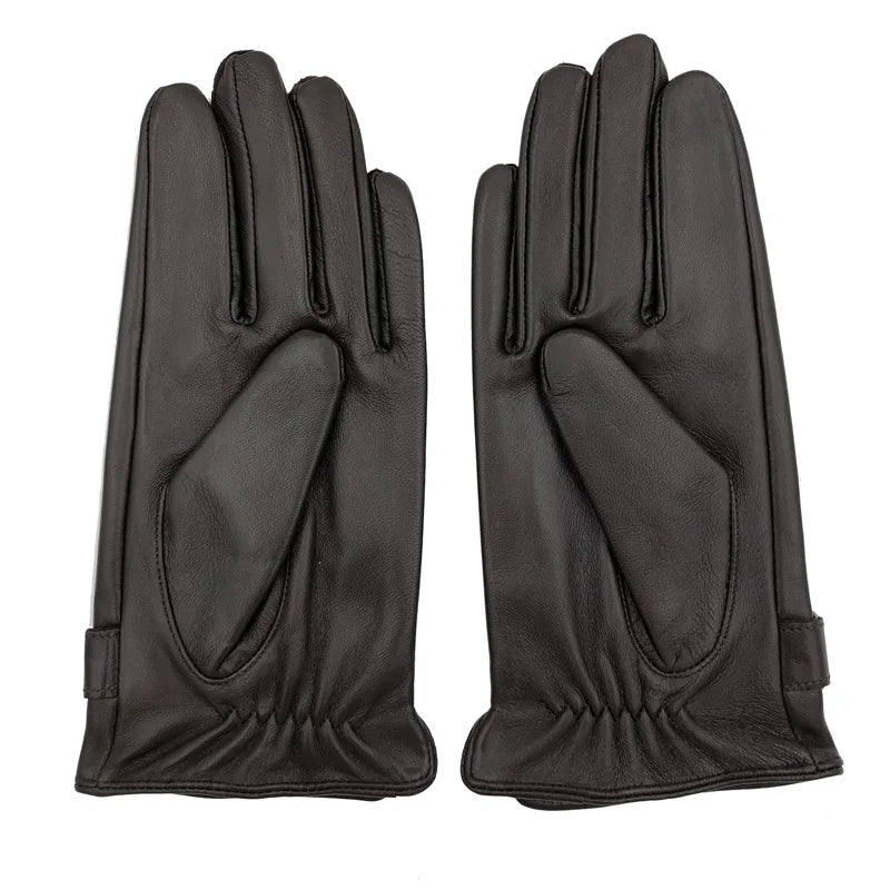 YY8597 Spring/Winter Real Leather Short Gloves for Men Male Thin/Thick Black/Brown Touched Screen Gant Gym Luvas Driving Mittens
