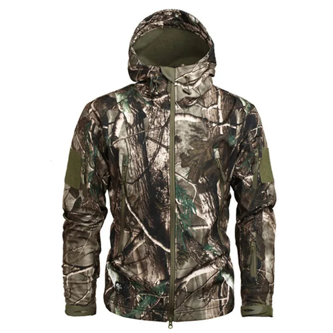 Chaqueta táctica de softshell Mege Shark Skin para hombre, impermeable, forro polar, cortavientos, 4XL