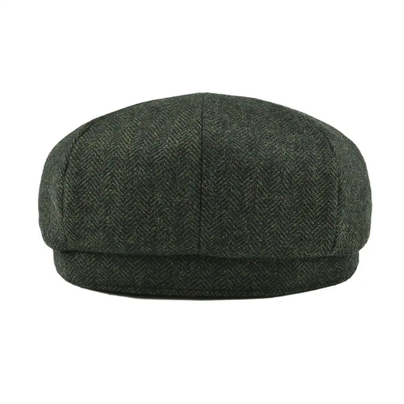 Gorra de estilo boina newsboy BOTVELA de lana tweed con diseño de espiga para hombre y mujer, gorra clásica retro con forro suave, gorra de conductor, negro, marrón, verde 005