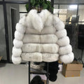 Pink Java QC8139 New Arrival Women Winter Thick Fur Coat Real Fox Fur Jacket High Quality Fox Coat Stand Collar Outfit Luxury
