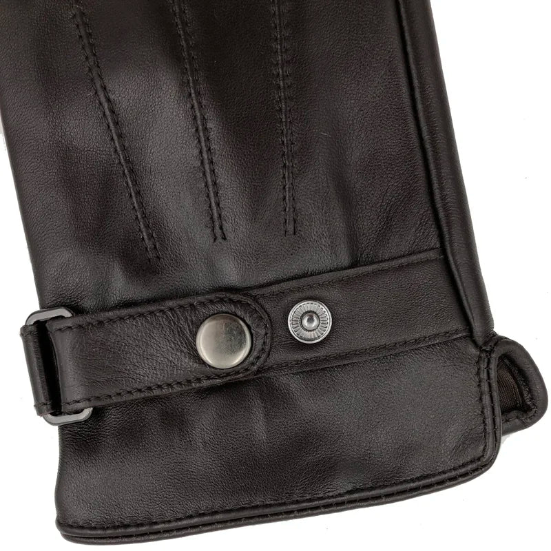 YY8597 Spring/Winter Real Leather Short Gloves for Men Male Thin/Thick Black/Brown Touched Screen Gant Gym Luvas Driving Mittens