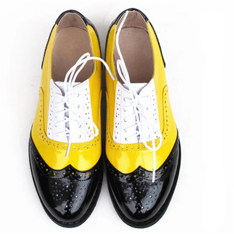 Women's Genuine Natural Leather Oxfords Brogues Elegant Designer Shoes Woman Luxury Comfortable Casual Footwear Loafers