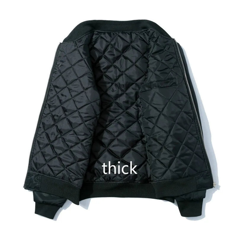 Chaqueta bomber para hombre, de invierno, con bordado anime, estilo piloto, estilo Harajuku, ropa urbana japonesa, chaqueta de béisbol, gruesa, cálida, juvenil, casual, nueva