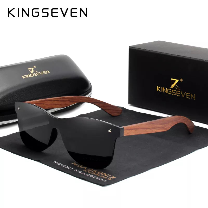 KINGSEVEN Solglasögon i naturträ för män Polariserade modesolglasögon Original ögonskydd Glasögon Oculos De Sol Masculino
