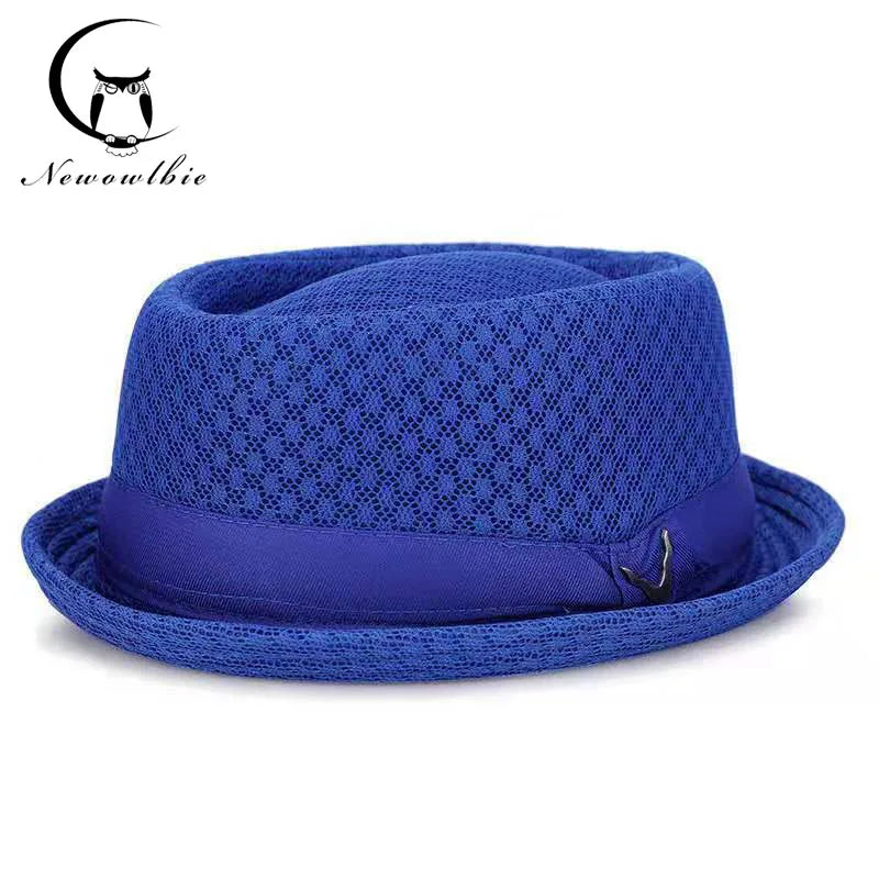 England Jazz Hat Breathable Mesh Flat Hat  Visor Straw Hat Beach Hat Retro Cap Foldable Cap Sun Hat Casual Panama Hat