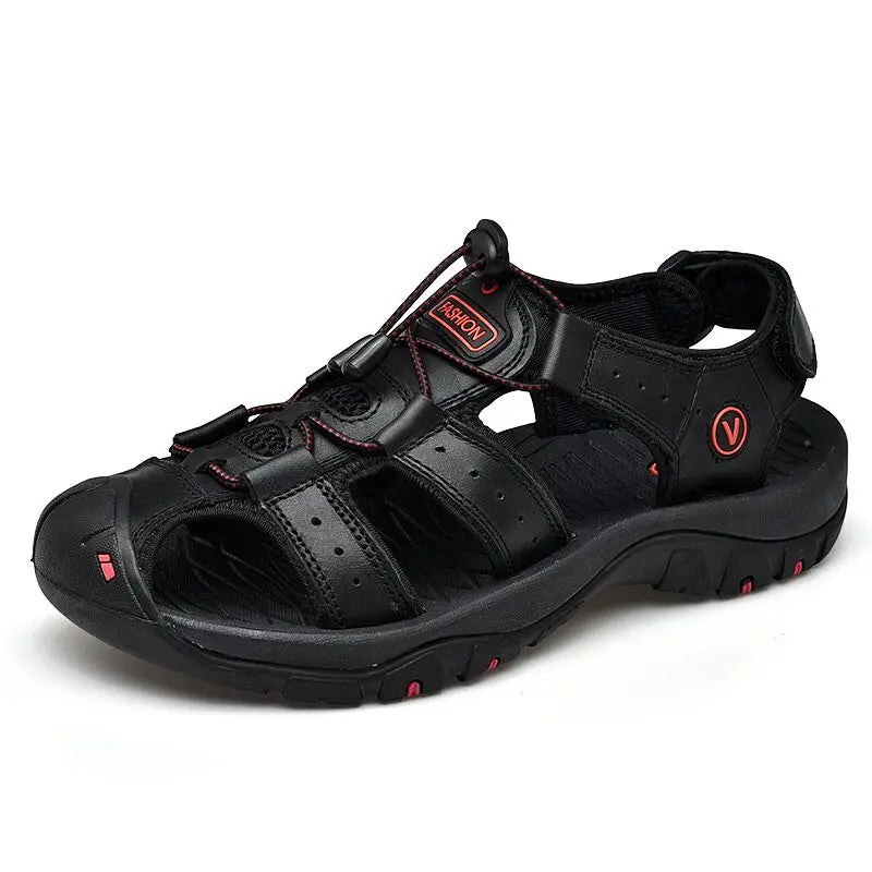 New Men Shoes Genuine Leather Men Sandals Summer Men Causal Shoes Beach Sandals Man Fashion Outdoor Casual Sneakers Size 38-48