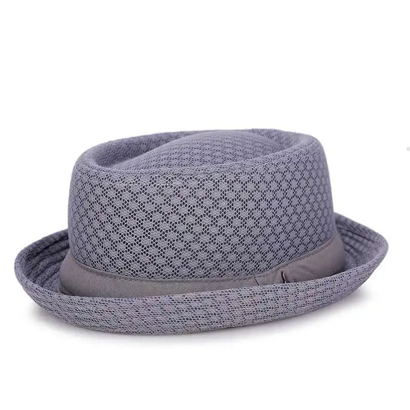 England Jazz Hat Breathable Mesh Flat Hat  Visor Straw Hat Beach Hat Retro Cap Foldable Cap Sun Hat Casual Panama Hat