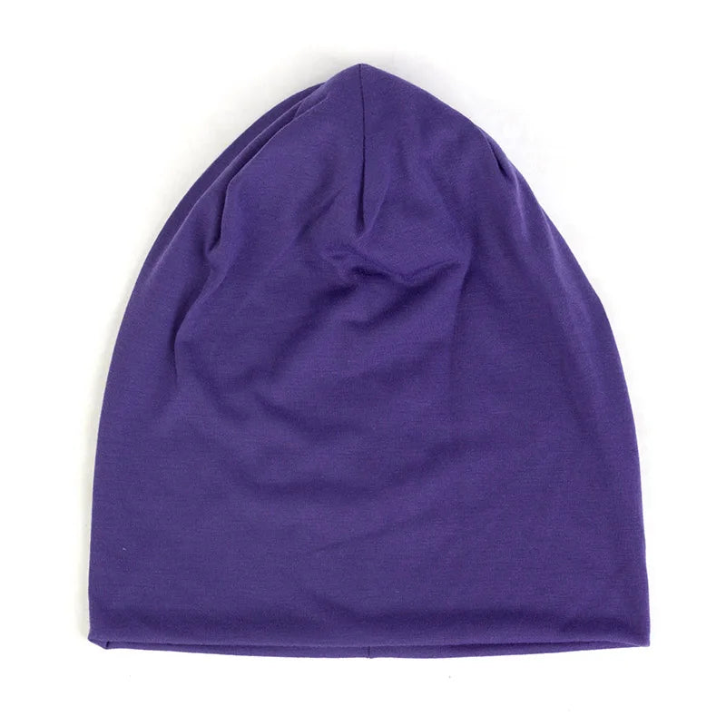 Spring Women Men Unisex Solid Color Slouchy Beanie for Women Fashion Man Caps Turban Skullies Beanies Female Hats Elastic