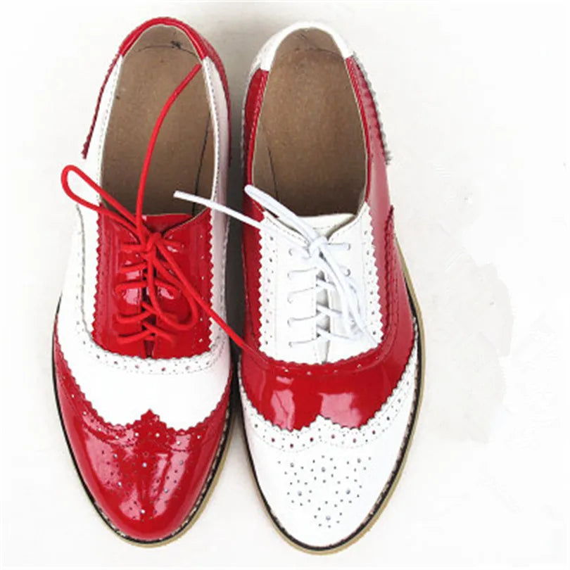 Women's Genuine Natural Leather Oxfords Brogues Elegant Designer Shoes Woman Luxury Comfortable Casual Footwear Loafers