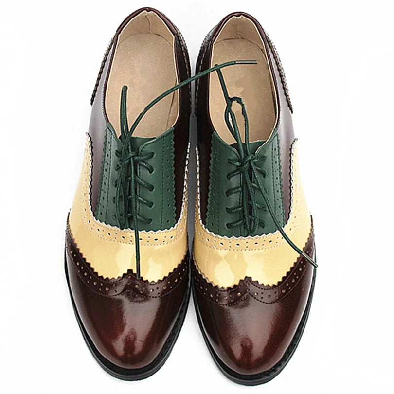 Women's Genuine Natural Leather Oxfords Brogues Elegant Designer Shoes Woman Luxury Comfortable Casual Footwear Loafers